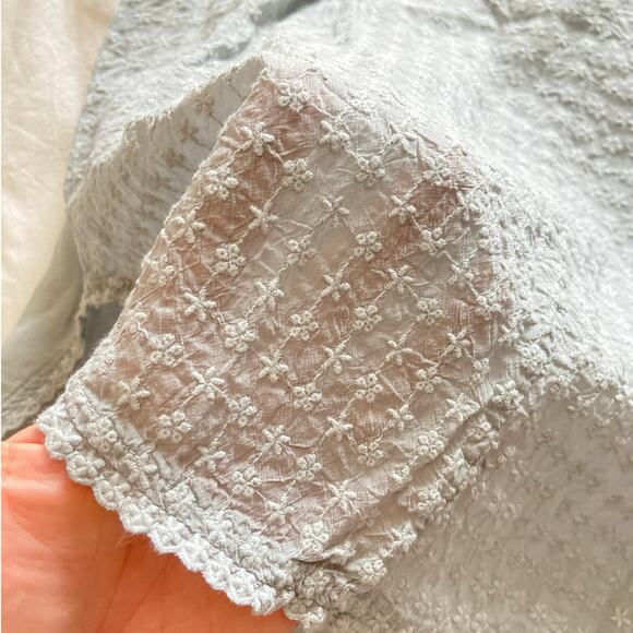 Johnny Was Embroidered Crochet Floral Lace Sheer Back Tank Top Gray Size Small - Picture 4 of 6